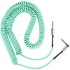 imageFender Contour Coiled Instrument Cable Guitar Accessories StraightAngle Seafoam Green 30 ftSeafoam Green