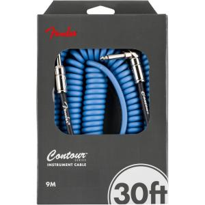 imageFender Contour Coiled Instrument Cable Guitar Accessories StraightAngle Seafoam Green 30 ftLake Placid Blue
