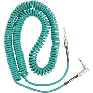 imageFender Contour Coiled Instrument Cable Guitar Accessories StraightAngle Seafoam Green 30 ftSherwood Green
